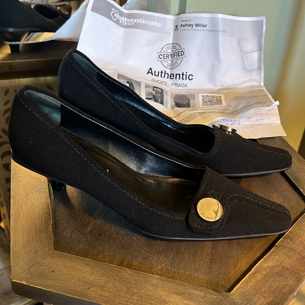 🛑 1 hour sale. Prada, size 6.5 (37 EU) Elegant Black Women's heels, 💯 authentic - Picture 3 of 12